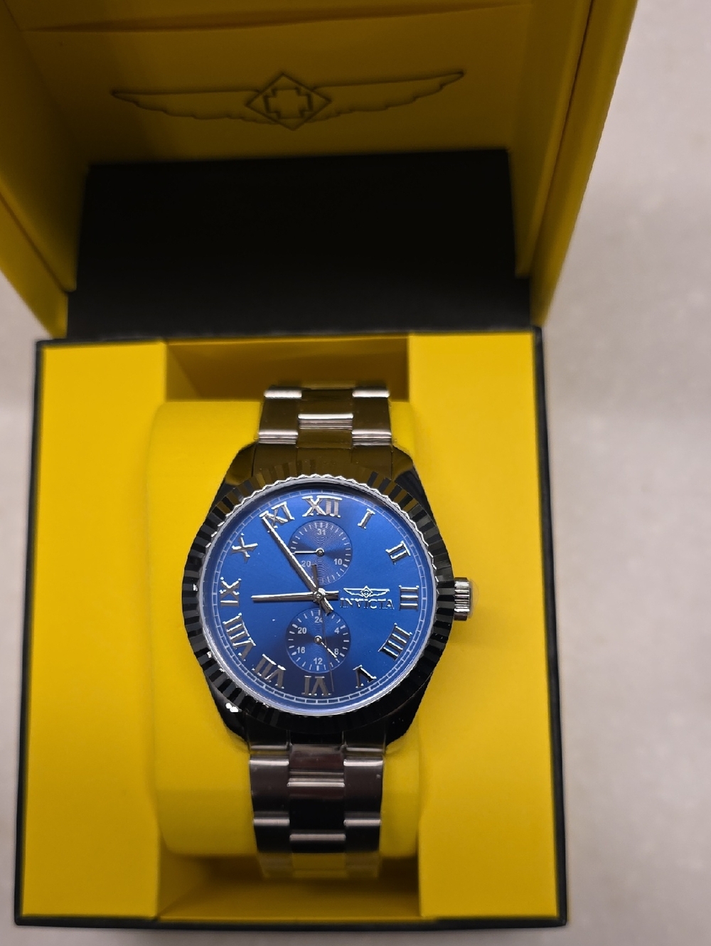 36. Invicta Stainless Steel Watch With BLUE Dial
